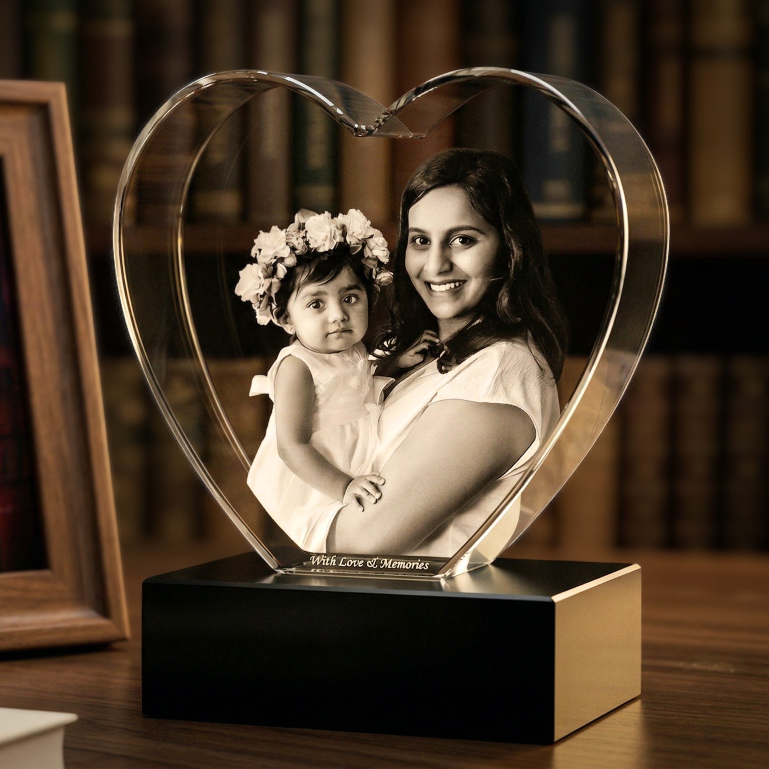 Crystal Photo Heart – Personalised Engraved Crystal