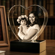 Crystal Photo Heart – Personalised Engraved Crystal