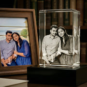 Crystal Photo Block – Personalised Engraved Photo Tower 80mm