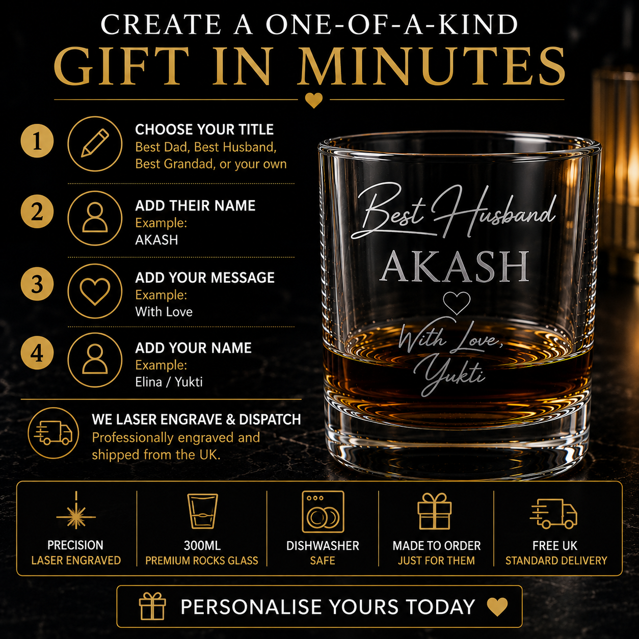 How to personalise your engraved glass in four easy steps
