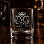Personalised monogram crest engraved tumbler hero image